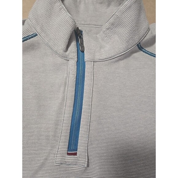 Quarter Zip Pullover Men's Casual Long Sleeve Top Gray Blue‎ Large - Picture 9 of 13